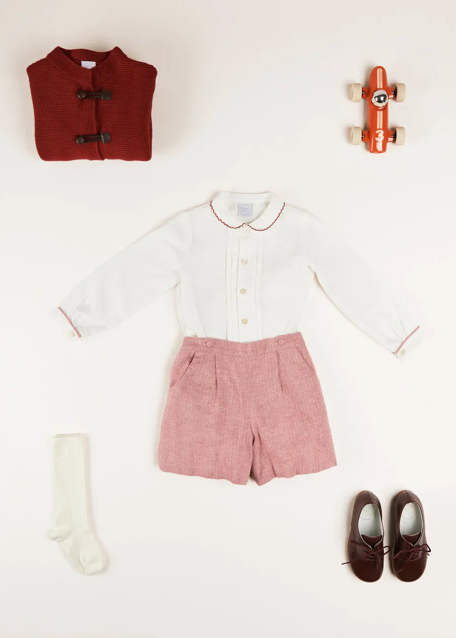 Toggle Fastening Knitted Cardigan in Red (12mths-10yrs) Knitwear from Pepa London US