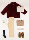 The Corduroy Burgundy Quilted Jacket Boy Look Look  from Pepa London US