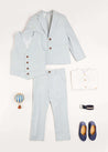 Plain Light Linen Suit Trousers in Blue (4-10yrs) Trousers  from Pepa London