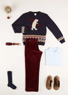 The Navy Bear Intarsia Jumper Boy Look Look  from Pepa London US