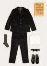 Velvet Three Button Blazer Jacket In Black (4-10yrs) COATS  from Pepa London US