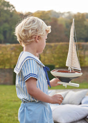 Multi Coloured Wooden Sailing Boat (Set Of 4) Toys  from Pepa London US