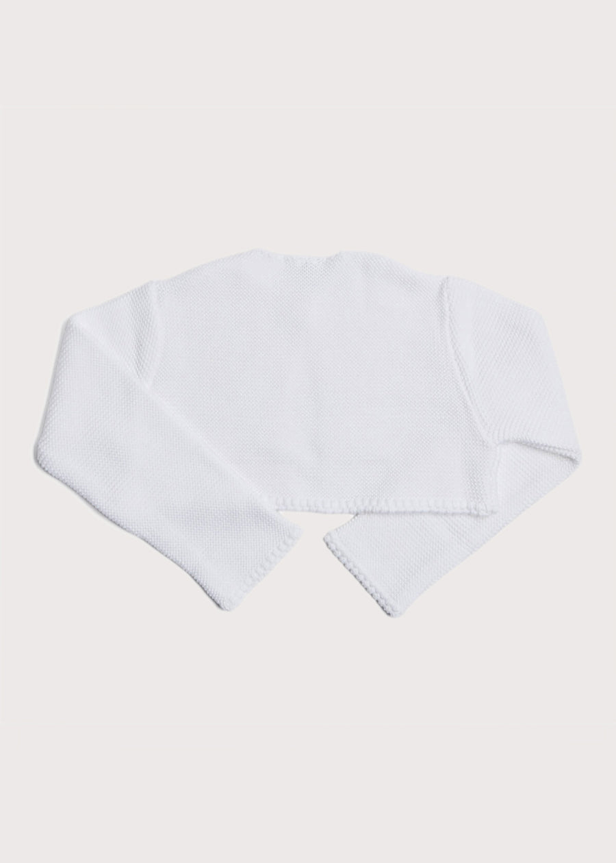 Girls Cropped Celebration Cardigan Ivory (12mths-8yrs) Knitwear  from Pepa London US