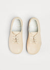 Boy's beige leather celebration shoes (20-36EU) Shoes from Pepa London US