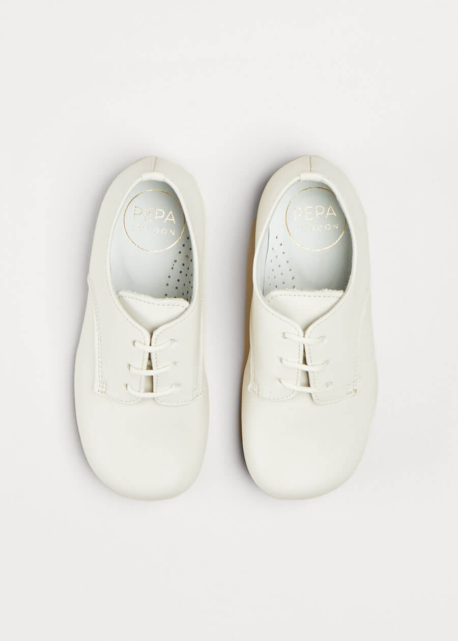 Boy's Ivory leather celebration shoes (20-34EU) Shoes  from Pepa London US