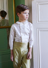 White Double-Breasted Peter Pan Collar Shirt (12mths-10yrs) Shirts  from Pepa London US