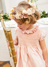 Girls Silk Handsmocked Celebration Dress in Pink (12mths-10yrs) Dresses  from Pepa London US