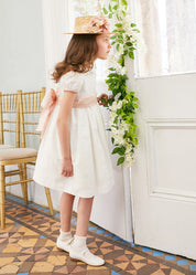 Flower Girl Ivory Dress with Pink Silk Sash (6mths-10yrs) Dresses from Pepa London US