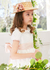 Flower Girl Ivory Dress with Pink Silk Sash (12mths-10yrs) Dresses  from Pepa London US