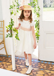 Flower Girl Ivory Dress with Pink Silk Sash (6mths-10yrs) Dresses from Pepa London US