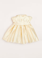 Girls Silk Hand Smocked Celebration Dress in Champagne (6mths-10yrs) Dresses from Pepa London US