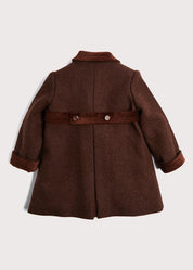Traditional Double Breasted Coat in Brown (12mths-10yrs) COATS from Pepa London US