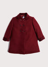 Traditional Double Breasted Coat in Burgundy (12mths-10yrs) Coats from Pepa London US