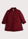 Traditional Double Breasted Coat in Burgundy (12mths-10yrs) Coats  from Pepa London US