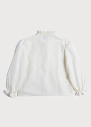 Mao Collar Romantic Blouse in White (18mths-10yrs) Blouses from Pepa London US