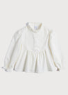 Mao Collar Romantic Blouse in White (12mths-10yrs) Blouses  from Pepa London US