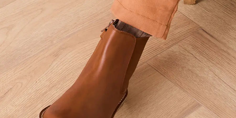 Leather Chelsea Boots In Brown (24-34EU) SHOES from Pepa London US