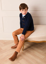 Toggle Fastening Cardigan in Navy (12mths-10yrs) KNITWEAR from Pepa London US