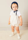 Brompton Stripe Romper in Beige (3mths-2yrs) ROMPERS from Pepa London US