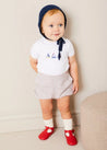 Beaufort Striped Button Detail Bloomers in Red (3mths-3yrs) BLOOMER from Pepa London US