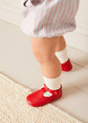 T-Bar Pram Shoes in Red (17-20EU) Shoes from Pepa London US