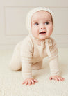 Knitted Lace Trim 2 Piece Set In Beige (1-6mths) ALL-IN-ONE  from Pepa London US