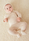 Knitted Lace Trim 2 Piece Set In Beige (1-6mths) ALL-IN-ONE  from Pepa London US