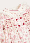 Toile Double Breasted Handsmocked Collar Dress In Burgundy (12mths-10yrs) DRESSES  from Pepa London US