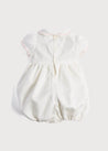 Classic Off-White Pink Hand Smocked Romper (3-18mths) Rompers  from Pepa London US