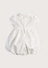 Classic Off-White Pink Handsmocked Romper (3-18mths) Rompers  from Pepa London US