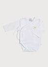 Newborn Side Tie Bodysuit With Rocking Horse Embroidery Beige (1-6mths) Tops & Bodysuits from Pepa London US