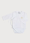 Newborn Side Tie Bodysuit With Rocking Horse Embroidery Beige (1-6mths) Tops & Bodysuits  from Pepa London US