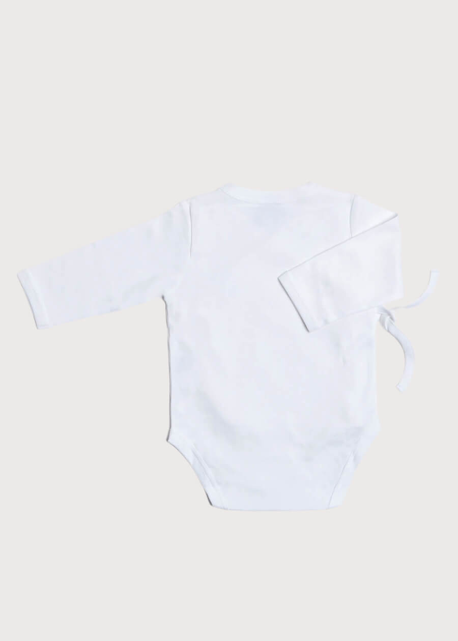 Newborn Side Tie Bodysuit With Rocking Horse Embroidery Blue (1-6mths) Tops & Bodysuits from Pepa London US