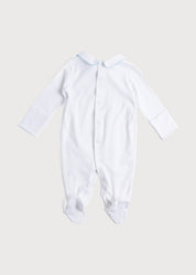Blue Hand Smocked Cotton All-in-One (1-18mths) NIGHTWEAR from Pepa London US