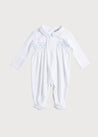 Blue Handsmocked Cotton All-in-One (0-18mths) Nightwear  from Pepa London US