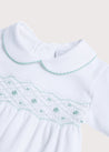 Green Handsmocked Cotton All-in-One (0-18mths) Nightwear  from Pepa London US