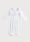 Green Handsmocked Cotton All-in-One (0-18mths) Nightwear  from Pepa London US