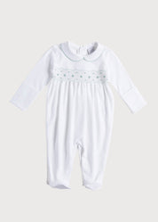 Green Hand Smocked Cotton All-in-One (0-18mths) NIGHTWEAR from Pepa London US