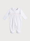 Pink Hand Smocked Cotton All-in-One (0-12mths) Nightwear  from Pepa London US