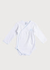 Blue Hand Smocked Cotton Kimono Bodysuit (0-6mths) Tops & Bodysuits  from Pepa London US