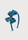 Velvet Hair-Band in Blue Hair Accessories  from Pepa London US