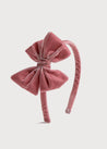 Velvet Hair-Band in Pink Hair Accessories from Pepa London US