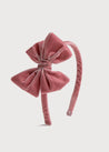 Velvet Hair-Band in Pink Hair Accessories  from Pepa London US
