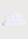 Newborn Hat with Blue Hand Smocked Detail (0-3mths) Accessories  from Pepa London US