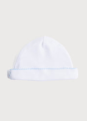 Newborn Hat with Blue Hand Smocked Detail (0-3mths) ACCESSORIES from Pepa London