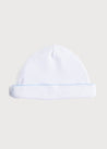 Newborn Hat with Blue Handsmocked Detail (0-3mths) Accessories  from Pepa London US