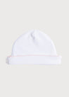 Newborn Hat with Pink Hand Smocked Detail (0-3mths) Accessories  from Pepa London US