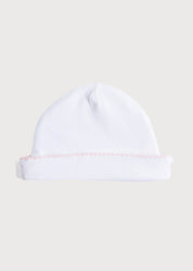 Newborn Hat with Pink Hand Smocked Detail (0-3mths) ACCESSORIES from Pepa London US