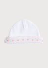 Newborn Hat with Pink Hand Smocked Detail (0-3mths) Accessories  from Pepa London US