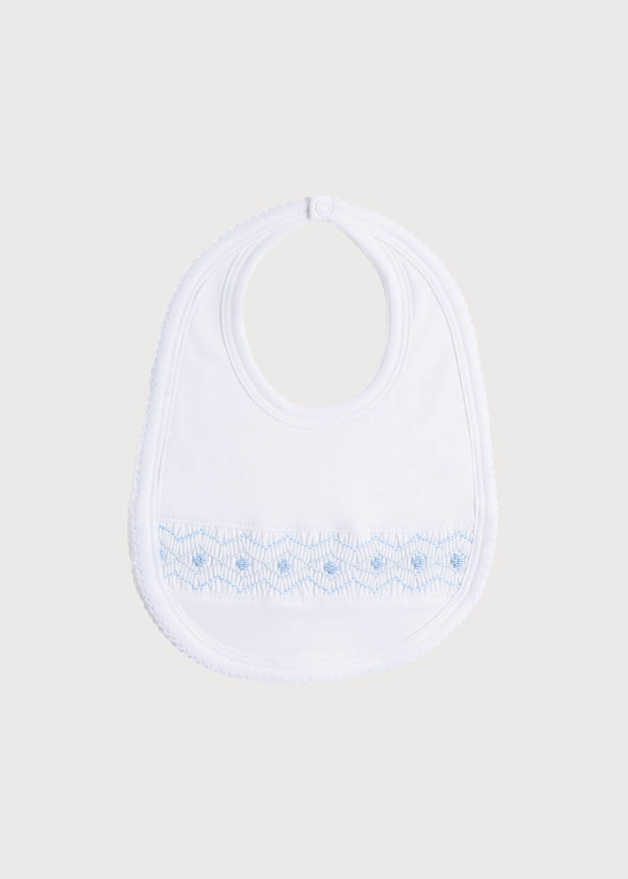 Blue Hand Smocked Bib ACCESSORIES from Pepa London